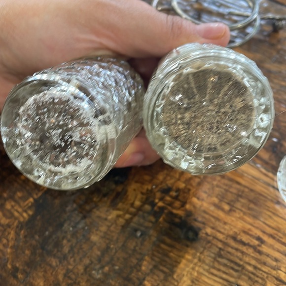 Vintage Cut Glass Cruet Set with Stoppers -Vinegar, Oil, Salt & Pepper - Picture 8 of 9